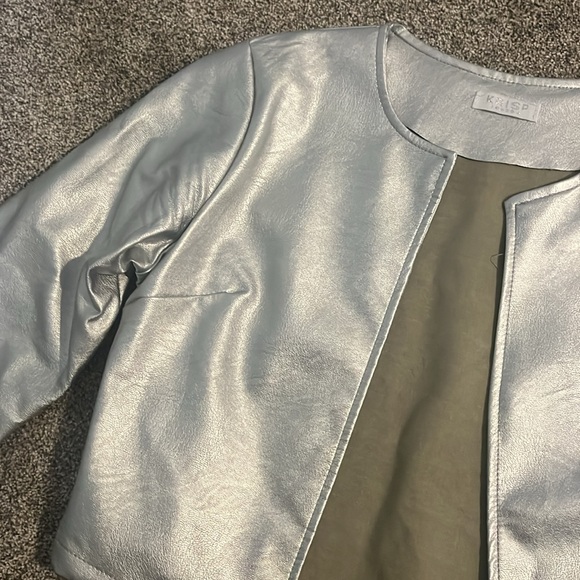 Metallic Silver Women's Blazer - Picture 3 of 4